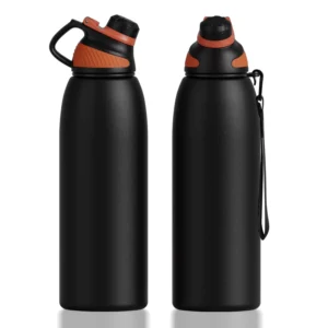 50oz Stainless Steel Sports Insulated Water Bottle Thermo Flask With Magnetic Cup