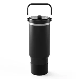 40 oz Stainless Steel Tumbler with Flip Straw and Handle, BPA-Free, Leakproof Sports Water Bottle